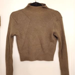 Cropped dynamite mock neck sweater